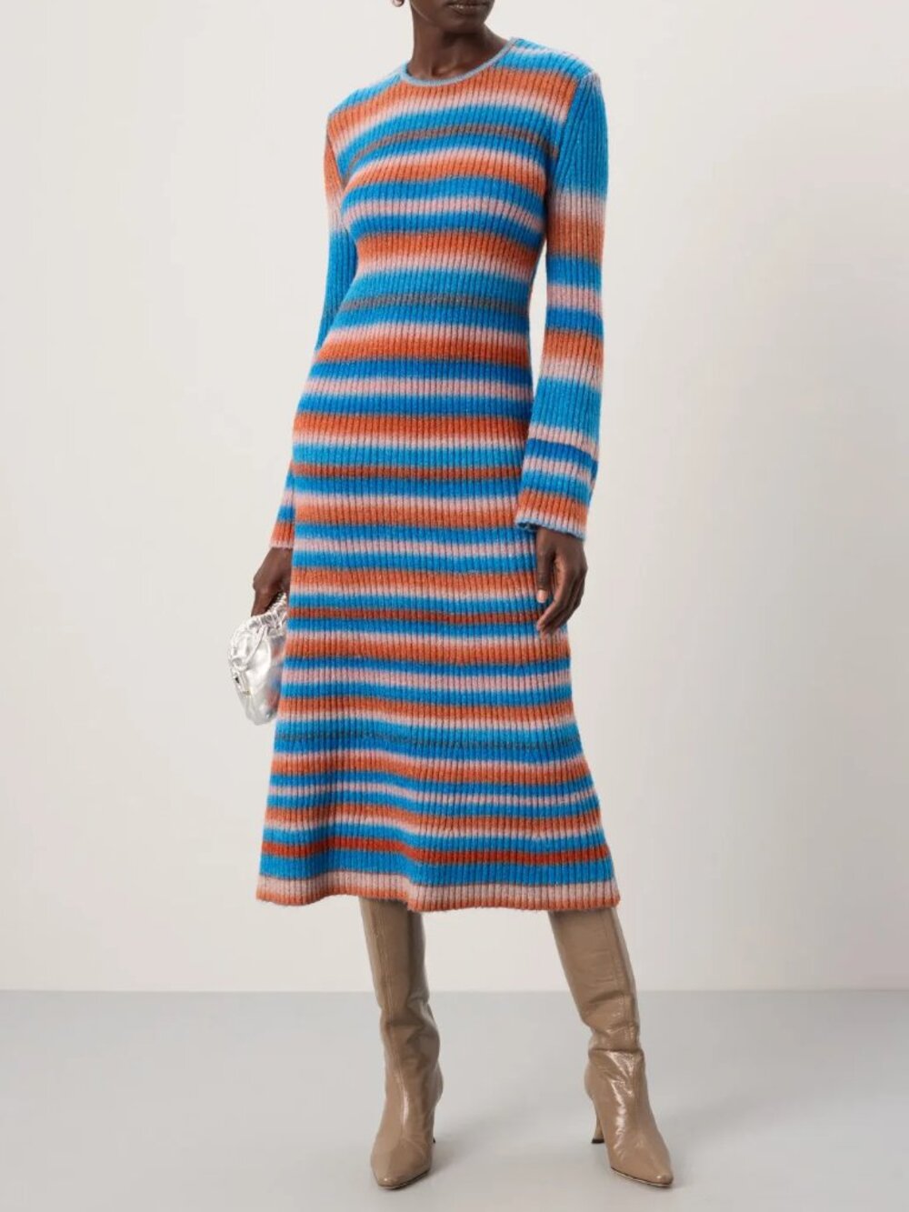Simon Miller Axon Blue and Orange Striped Sweater Dress Sx XL PLUS (fits 14-18)